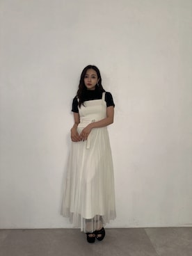 「ANDGEEBEE（アンジービー）のアイテム（ワンピース/ドレス）」を使った、村瀬紗英さん（レディース・159cm）の秋コーディネート