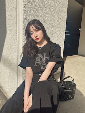 「ANDGEEBEE（アンジービー）のアイテム（ショルダーバッグ）」を使った、村瀬紗英さん（レディース・159cm）の夏コーディネート