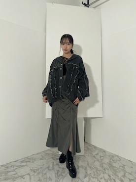 「ANDGEEBEE（アンジービー）のアイテム」を使った、村瀬紗英さん（レディース・159cm）の春コーディネート