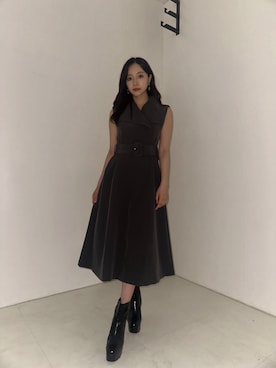 「ANDGEEBEE（アンジービー）のアイテム（ワンピース/ドレス）」を使った、村瀬紗英さん（レディース・159cm）の秋コーディネート