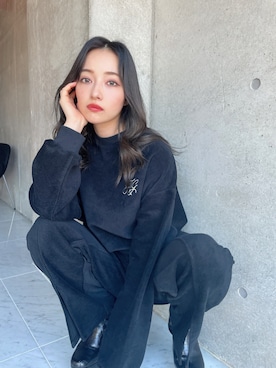 「ANDGEEBEE（アンジービー）のアイテム（パンツ）」を使った、村瀬紗英さん（レディース・159cm）の冬コーディネート