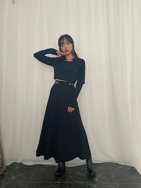 「ANDGEEBEE（アンジービー）のアイテム（その他トップス）」を使った、村瀬紗英さん（レディース・159cm）の冬コーディネート