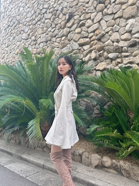 「ANDGEEBEE（アンジービー）のアイテム（ワンピース/ドレス）」を使った、村瀬紗英さん（レディース・159cm）の冬コーディネート