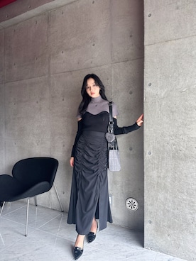 「ANDGEEBEE（アンジービー）のアイテム（ショルダーバッグ）」を使った、村瀬紗英さん（レディース・159cm）の秋コーディネート