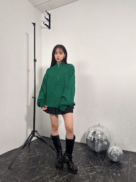 「ANDGEEBEE（アンジービー）のアイテム（トップス）」を使った、村瀬紗英さん（レディース・159cm）の冬コーディネート