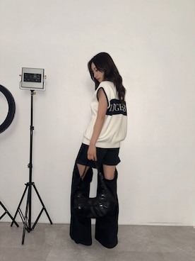 「ANDGEEBEE（アンジービー）のアイテム（ショルダーバッグ）」を使った、村瀬紗英さん（レディース・159cm）の秋コーディネート