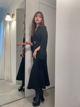 「ANDGEEBEE（アンジービー）のアイテム（シューズ）」を使った、村瀬紗英さん（レディース・159cm）の秋コーディネート