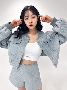 「ANDGEEBEE（アンジービー）のアイテム（ジャケット/アウター）」を使った、村瀬紗英さん（レディース・159cm）の秋コーディネート