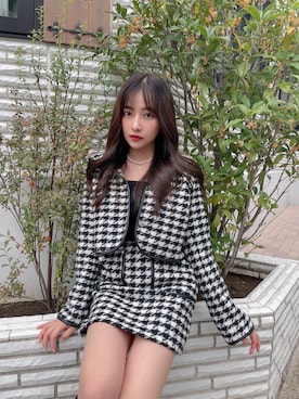 「ANDGEEBEE（アンジービー）のアイテム（その他アウター）」を使った、村瀬紗英さん（レディース・159cm）の冬コーディネート