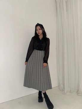 「ANDGEEBEE（アンジービー）のアイテム（ワンピース/ドレス）」を使った、村瀬紗英さん（レディース・159cm）の秋コーディネート
