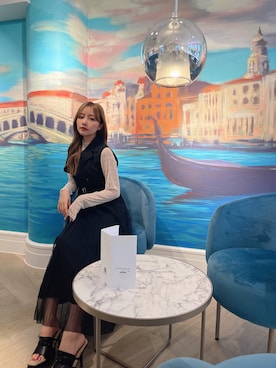 「ANDGEEBEE（アンジービー）のアイテム（その他トップス）」を使った、村瀬紗英さん（レディース・159cm）の秋コーディネート