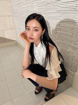 「ANDGEEBEE（アンジービー）のアイテム（シューズ）」を使った、村瀬紗英さん（レディース・159cm）の春コーディネート