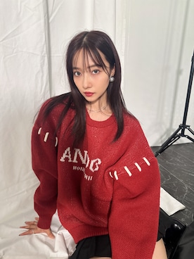 「ANDGEEBEE（アンジービー）のアイテム（トップス）」を使った、村瀬紗英さん（レディース・159cm）の冬コーディネート