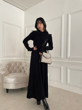 「ANDGEEBEE（アンジービー）のアイテム（シューズ）」を使った、村瀬紗英さん（レディース・159cm）の冬コーディネート
