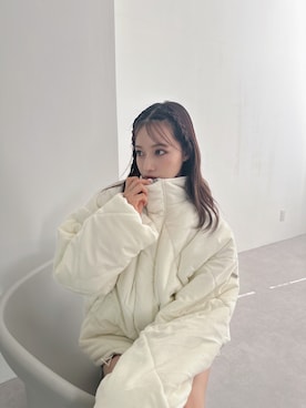 「ANDGEEBEE（アンジービー）のアイテム（ダウンジャケット/コート）」を使った、村瀬紗英さん（レディース・159cm）の秋コーディネート
