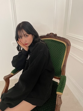 「ANDGEEBEE（アンジービー）のアイテム（スウェット）」を使った、村瀬紗英さん（レディース・159cm）の冬コーディネート