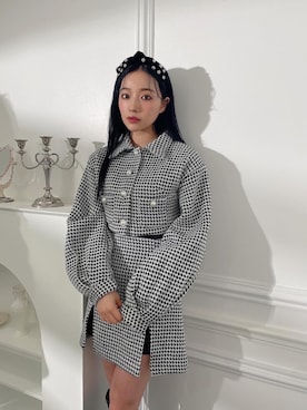 「ANDGEEBEE（アンジービー）のアイテム（その他アウター）」を使った、村瀬紗英さん（レディース・159cm）の春コーディネート