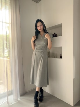 「アイテム（ワンピース/ドレス）」を使った、村瀬紗英さん（レディース・159cm）の夏コーディネート