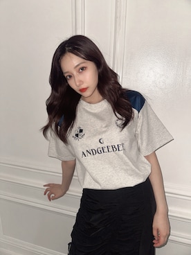 「ANDGEEBEE（アンジービー）のアイテム（Tシャツ/カットソー）」を使った、村瀬紗英さん（レディース・159cm）の秋コーディネート