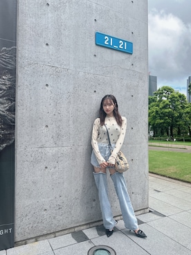 「ANDGEEBEE（アンジービー）のアイテム（その他トップス）」を使った、村瀬紗英さん（レディース・159cm）の秋コーディネート