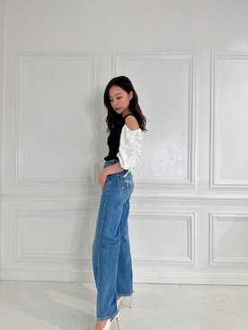 「ANDGEEBEE（アンジービー）のアイテム（その他トップス）」を使った、村瀬紗英さん（レディース・159cm）の夏コーディネート