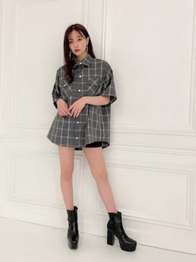 「ANDGEEBEE（アンジービー）のアイテム（ブーツ）」を使った、村瀬紗英さん（レディース・159cm）の夏コーディネート