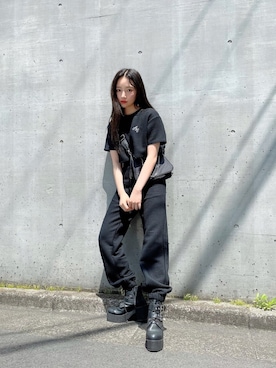 「ANDGEEBEE（アンジービー）のアイテム（ブーツ）」を使った、村瀬紗英さん（レディース・159cm）の夏コーディネート