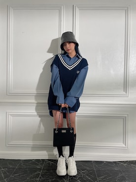 「ANDGEEBEE（アンジービー）のアイテム（シャツ/ブラウス）」を使った、村瀬紗英さん（レディース・159cm）の春コーディネート