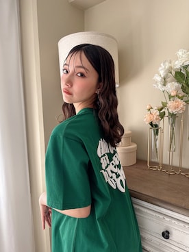 「ANDGEEBEE（アンジービー）のアイテム（Tシャツ/カットソー）」を使った、村瀬紗英さん（レディース・159cm）の夏コーディネート