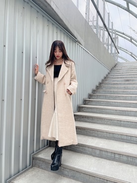 「ANDGEEBEE（アンジービー）のアイテム（ダウンジャケット/コート）」を使った、村瀬紗英さん（レディース・159cm）の冬コーディネート
