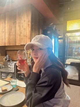 「ANDGEEBEE」｜「アイテム（キャップ）」を使った、村瀬紗英さん（レディース・159cm）の春コーディネート