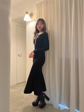 「ANDGEEBEE（アンジービー）のアイテム（シューズ）」を使った、村瀬紗英さん（レディース・159cm）の秋コーディネート
