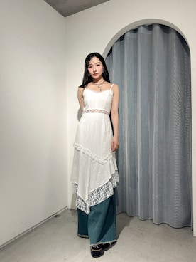 「ANDGEEBEE」｜村瀬紗英さん（レディース・159cm）の夏コーディネート