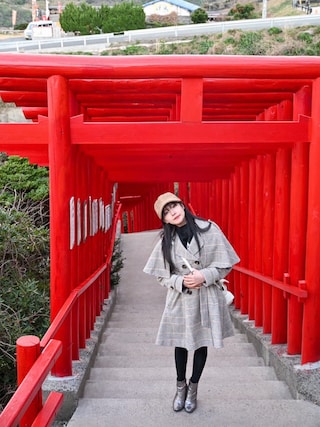 「ANDGEEBEE（アンジービー）の2WAYキルティングリュックバッグ（バックパック/リュック）」を使った、村瀬紗英さん（レディース・159cm）の春コーディネート