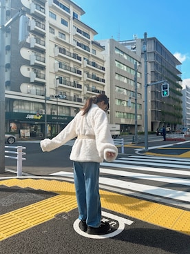 「ANDGEEBEE（アンジービー）のアイテム（ダウンジャケット/コート）」を使った、村瀬紗英さん（レディース・159cm）の冬コーディネート