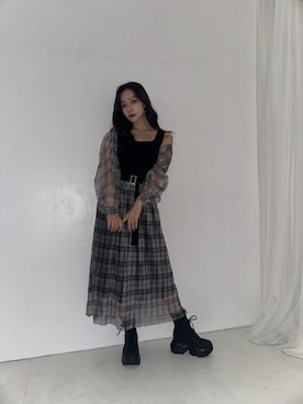 「ANDGEEBEE（アンジービー）のアイテム（ワンピース/ドレス）」を使った、村瀬紗英さん（レディース・159cm）の秋コーディネート