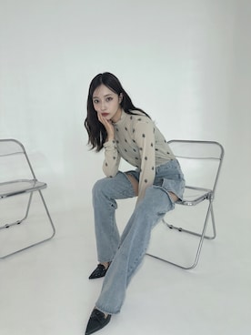 「ANDGEEBEE（アンジービー）のアイテム（その他トップス）」を使った、村瀬紗英さん（レディース・159cm）の秋コーディネート