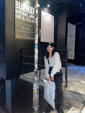 「ANDGEEBEE（アンジービー）のアイテム（キャップ）」を使った、村瀬紗英さん（レディース・159cm）の夏コーディネート