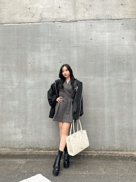 「ANDGEEBEE（アンジービー）のアイテム（トップス）」を使った、村瀬紗英さん（レディース・159cm）の春コーディネート