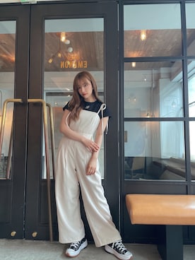 「ANDGEEBEE（アンジービー）のアイテム（その他トップス）」を使った、村瀬紗英さん（レディース・159cm）の夏コーディネート