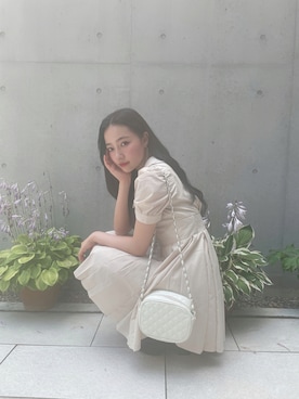 「ANDGEEBEE（アンジービー）のアイテム（シャツワンピース）」を使った、村瀬紗英さん（レディース・159cm）の秋コーディネート