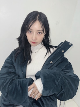 「ANDGEEBEE（アンジービー）のアイテム（ダウンジャケット/コート）」を使った、村瀬紗英さん（レディース・159cm）の冬コーディネート