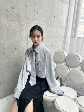 「ANDGEEBEE（アンジービー）のアイテム（シャツ/ブラウス）」を使った、村瀬紗英さん（レディース・159cm）の秋コーディネート