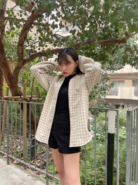 「ANDGEEBEE（アンジービー）のアイテム（シャツ/ブラウス）」を使った、村瀬紗英さん（レディース・159cm）の冬コーディネート