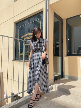 「ANDGEEBEE（アンジービー）のアイテム（シャツ/ブラウス）」を使った、村瀬紗英さん（レディース・159cm）の夏コーディネート