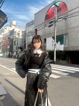 「ANDGEEBEE（アンジービー）のアイテム（パンツ）」を使った、村瀬紗英さん（レディース・159cm）の春コーディネート