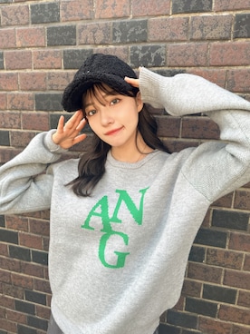 「ANDGEEBEE（アンジービー）のアイテム（キャップ）」を使った、村瀬紗英さん（レディース・159cm）の秋コーディネート