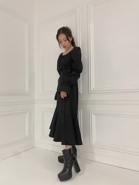 「ANDGEEBEE（アンジービー）のアイテム（シューズ）」を使った、村瀬紗英さん（レディース・159cm）の秋コーディネート