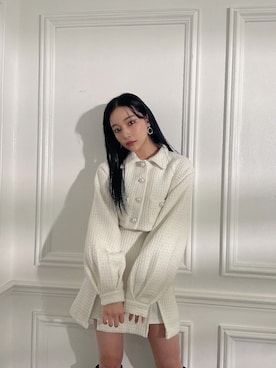 「ANDGEEBEE（アンジービー）のアイテム（その他アウター）」を使った、村瀬紗英さん（レディース・159cm）の春コーディネート