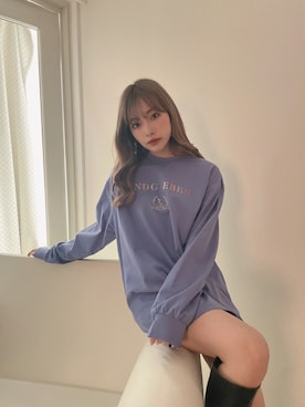 「ANDGEEBEE（アンジービー）のアイテム（Tシャツ/カットソー）」を使った、村瀬紗英さん（レディース・159cm）の秋コーディネート
